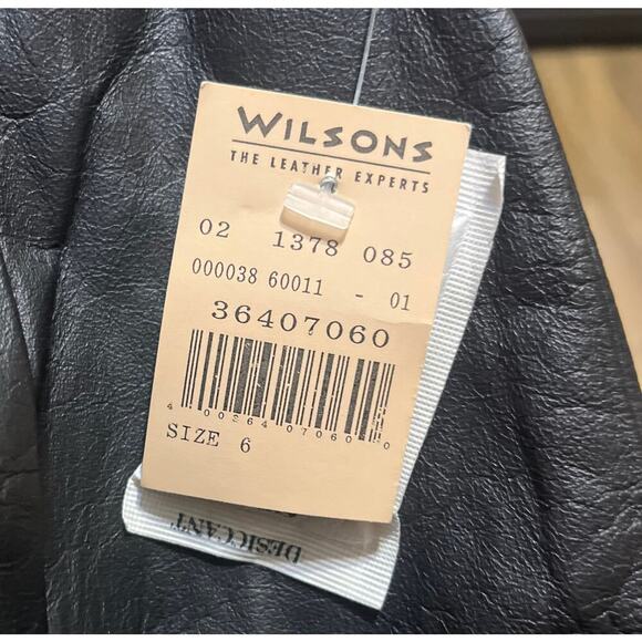 Vintage Wilson's Leather Black Mini Skirt Sz 6 NEW! Classic Timeless Mob Wives - Picture 6 of 9